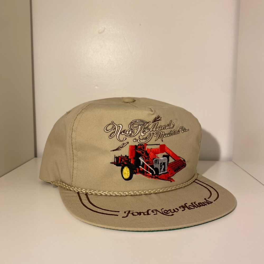 Vintage Ford New Holland Machine Co Trucker Strap Back Hat K-Products